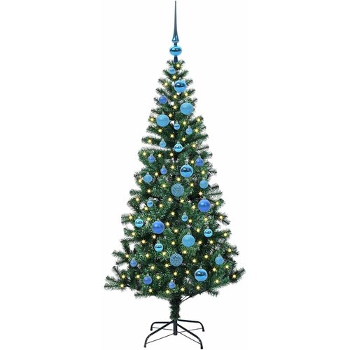  Umjetno predsvijetljeno božićno drvce Zelena 150 cm PVC i metal Slike