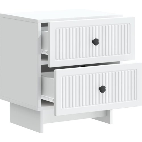 Noćni ormar 2 pcs Bijela 43 x 34,5 x 47,5 cm Konstruirano drvo Slike