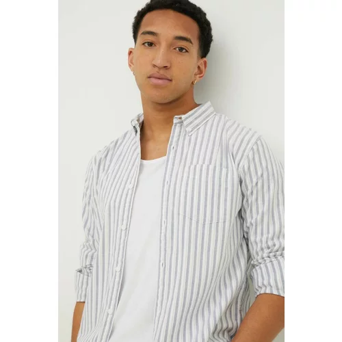 Hollister Co. Košulja za muškarce, boja: bijela, regular, s button-down ovratnikom