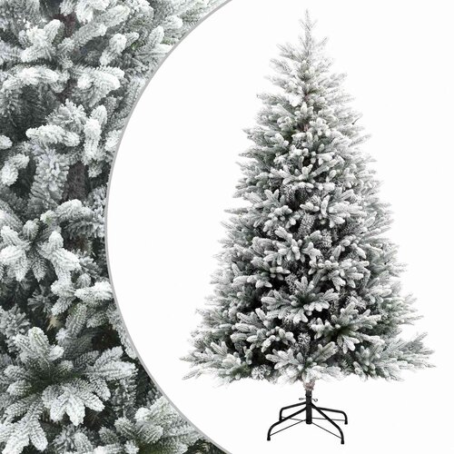  Umjetno božićno drvce s nogom 150 cm PVC i metal Slike