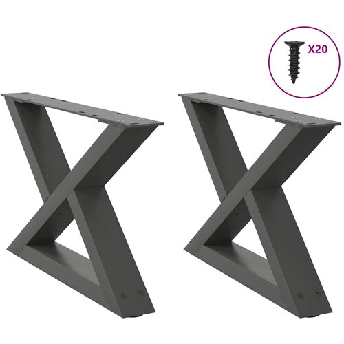 Furnova Noge kavne mizice 2 kosa Antracit 60x(30-31,3) cm Jeklo, (21915793) Slike