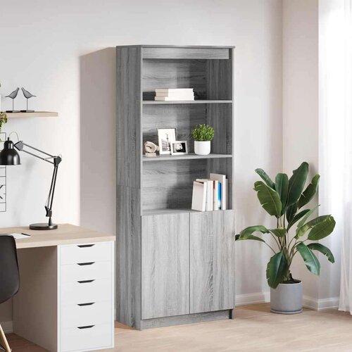 vidaXL Visoka komoda siva sonome 70x35x180 cm od konstruiranog drva Cijene