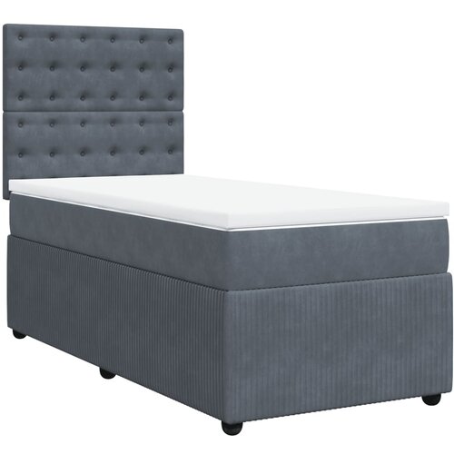 Maison Chic Box spring postelja - Vzmetna postelja z vzmetnico temno siva 90x200 cm žamet SL16903, (21894978) Cene