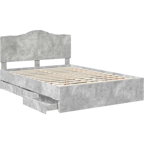  Okvir za krevet s ladicama Betonska siva 150 x 200 cm - Betonska siva 150 x 200 cm Slike