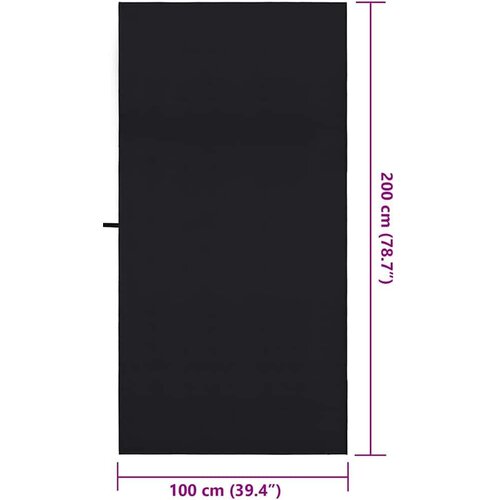 VidaXL Sportski Ručnici 2 pcs Crna 200 x 100 cm Poliester i poliamid Slike