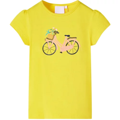 vidaXL Otroška majica s kratkimi rokavi rumena 116