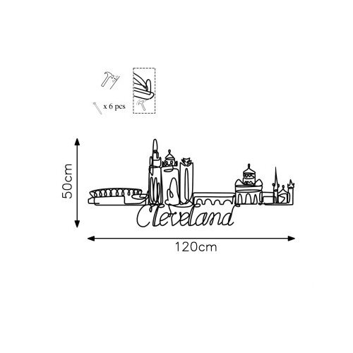 Wallxpert dekorativni metalni zidni pribor cleveland crna boja Slike