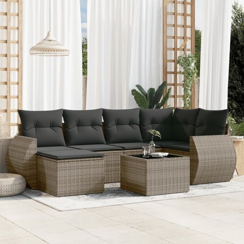 vidaXL 7-dijelni set vrtnih sofa sivi od poliratana Cijene