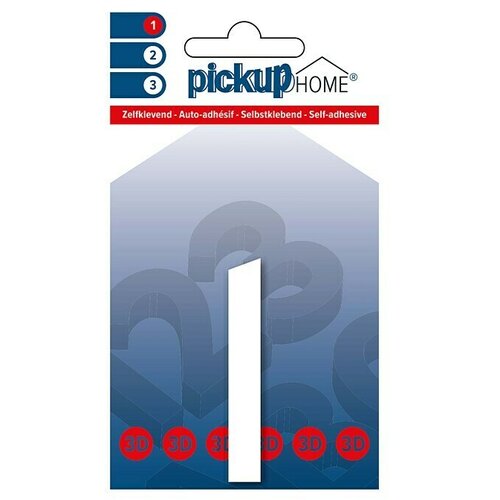 Pickup 3D Home Kućni broj Rio (Visina: 6 cm, Motiv: 1, Bijele boje, Plastika, Samoljepljivo) Slike