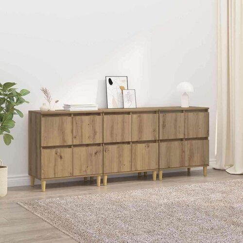  Komode 3 pcs Umjetnički hrast 60 x 35 x 70 cm Konstruirano drvo Cijene