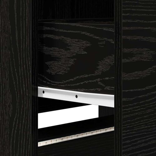  ormar s LED lampama s ladicama Crni hrast 162 x 34 x 40 cm Slike