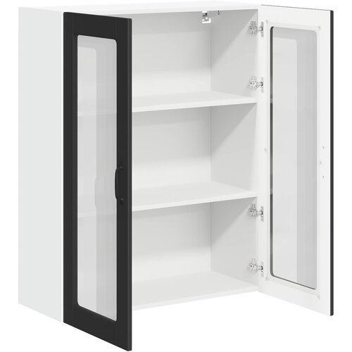  Zidni stakleni ormarić Lucca Crna 80 x 31 x 100 cm Slike