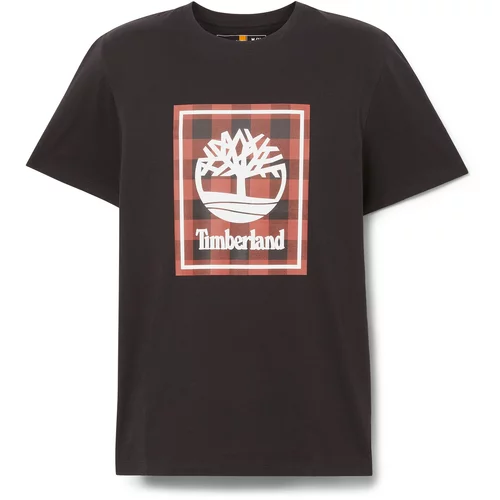 Timberland Majica rjava / rdeča / črna / bela