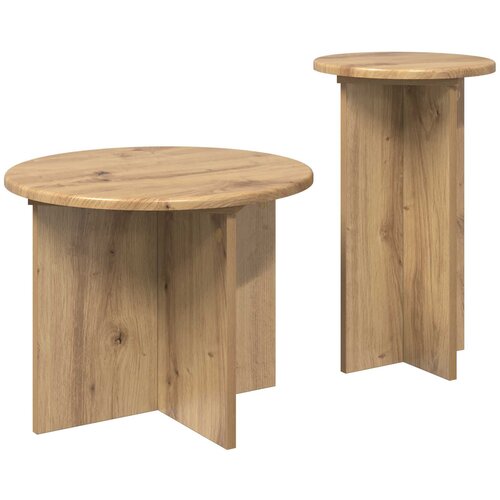  Set pomoćnih stolića 2 pcs Hrast artisan Konstruirano drvo Slike