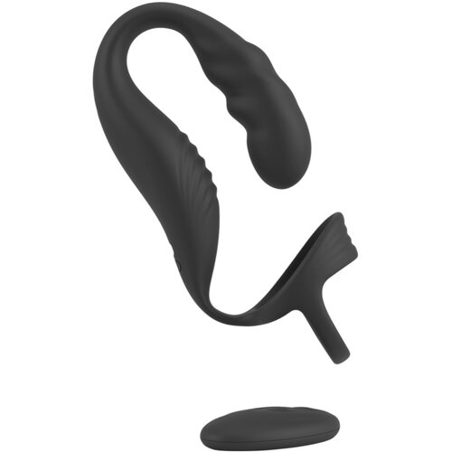 Rebel – vibrator za prostatu s prstenom za penis i testise (crni) Cijene