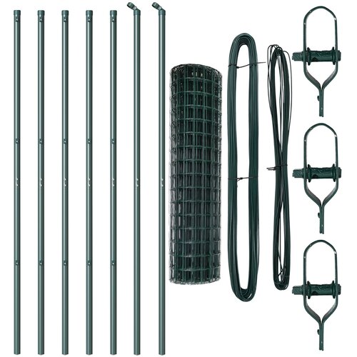 VidaXL Euro Ograda s 7 Postova 1.4x10 m Galvanizirani čelik Zelena Slike