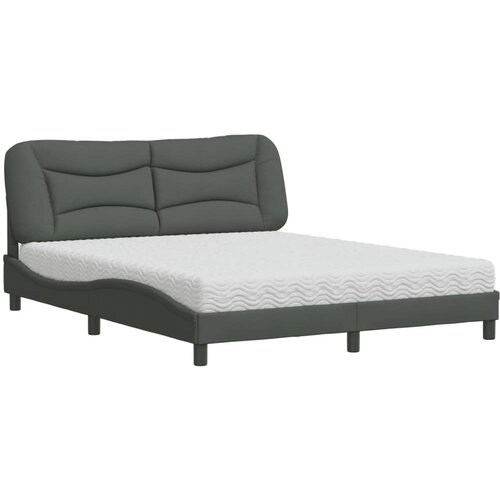 vidaXL Postelja z vzmetnico temno siva 160x200 cm blago, (21216334) Cene
