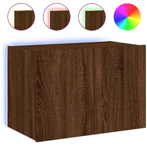 Maison Chic Stenska TV omarica - TV stojalo - Televizijska omarica z LED lučkami rjavi hrast 60x35x41 cm, (21702249) Cene