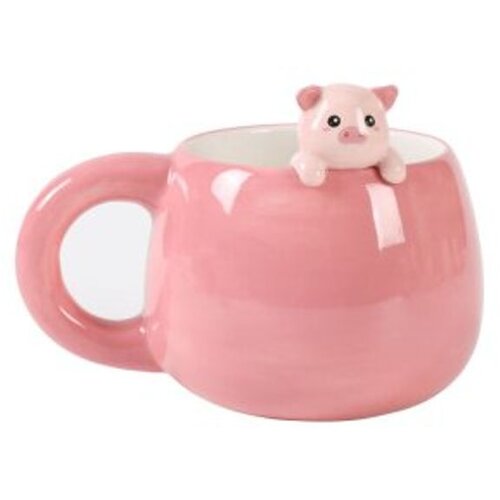 i-Total Šalica Cute animals Charm roza svinjica XL2567 Cene