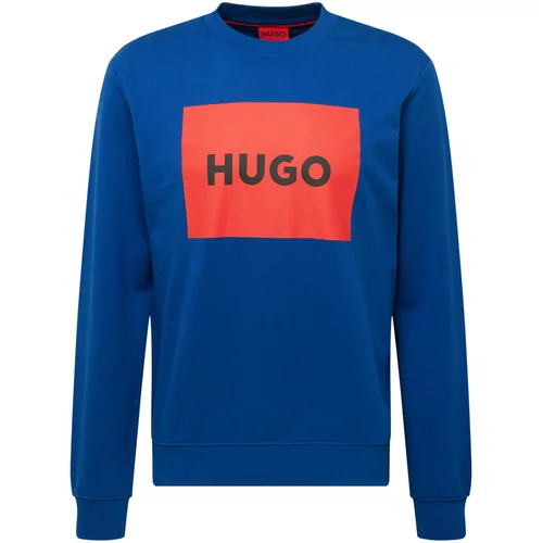 Hugo Sweater majica 'Duragol' plava / crvena melange / crna