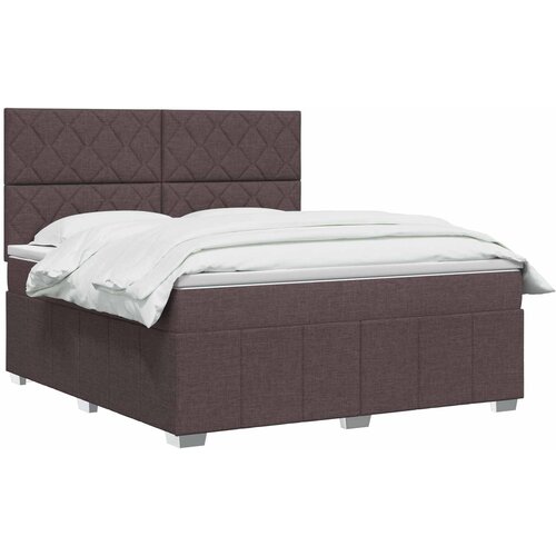  Boxspring krevet s madracem Tamno smeđa 160 x 200 cm Tkanina Slike