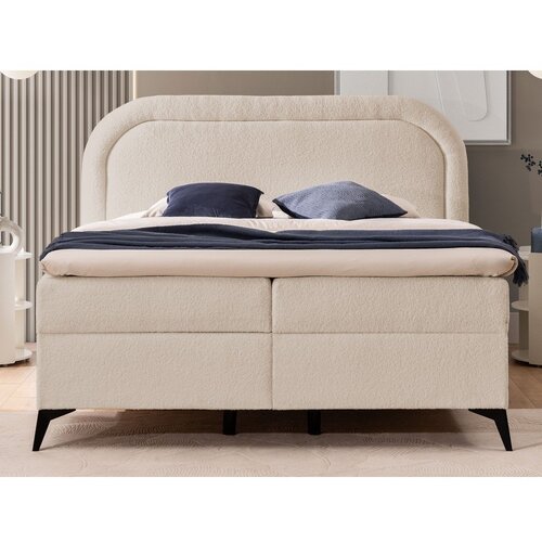 Ropez Bež boxspring postelja s prostorom za shranjevanje 200x200 cm Ornes &amp;ndash; Slike