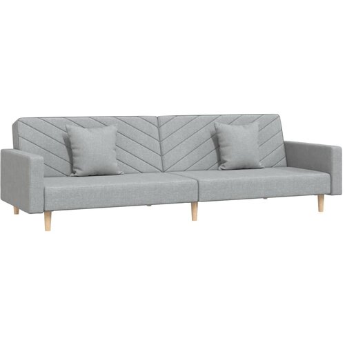 Maison Chic kavč - Sofa - Kanape dvosed z ležiščem in dvema blazinama svetlo sivo blago, (21727824) Cene