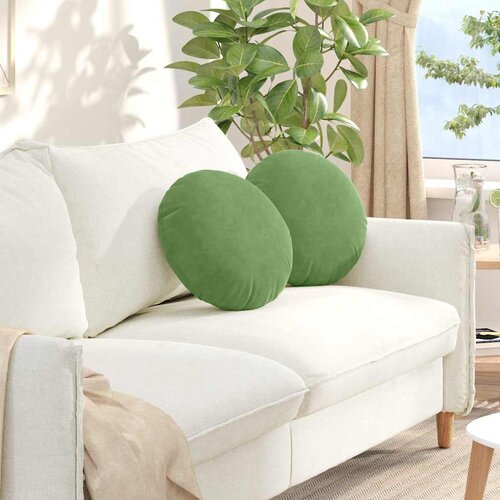  Jastučići za sjedenje 2 pcs Svijetlo zelena Ø 40 x 13 cm Baršun Cene
