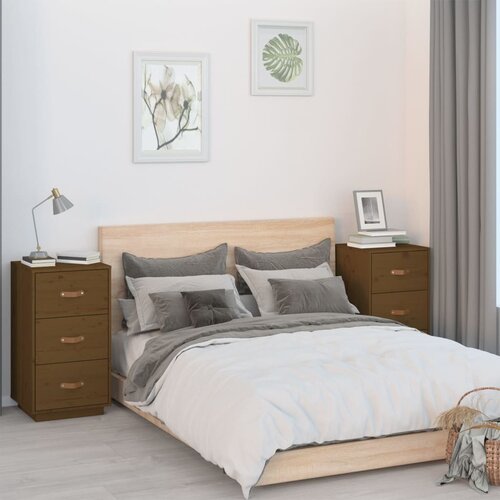 vidaXL Noćni ormarići 2 kom boja meda 40x40x75 cm od masivne borovine Cijene