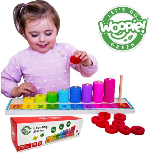 Woopie green puzzle učenje brojanja i boja montessori 56 kom. Cijene