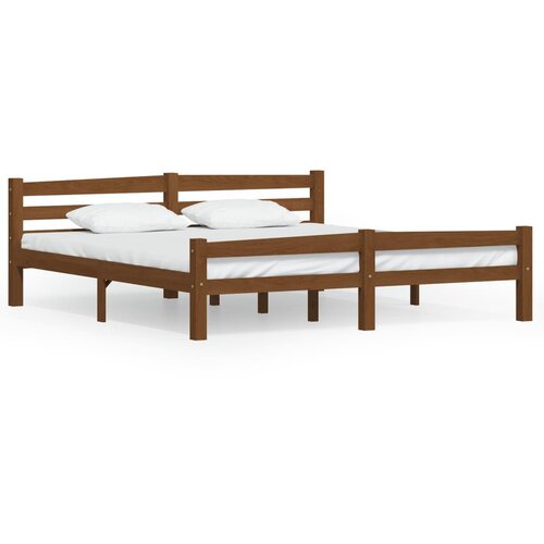 VidaXL Posteljni okvir medeno rjav iz trdne borovine 180x200 cm, (20644829) Slike