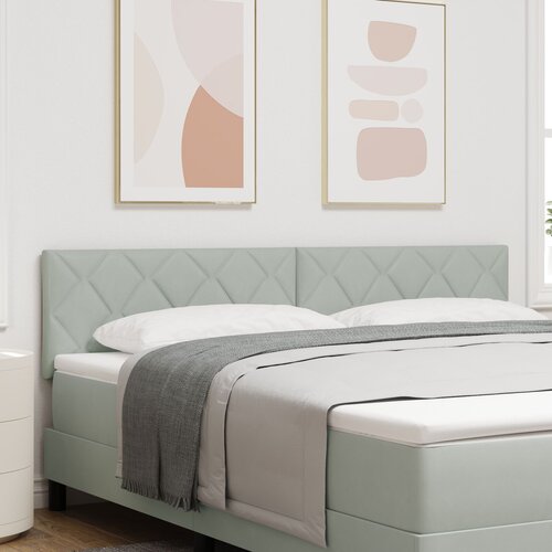 VidaXL Naslon za glavu s dizajnom dijamantnih blokova svjetlosive boje 180 cm od pli&amp;scaron;a Slike