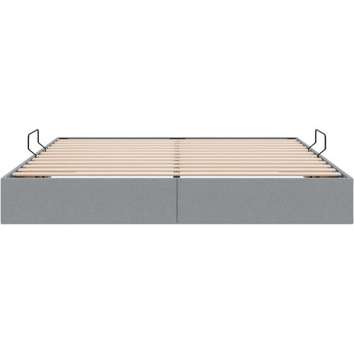  Otomanski krevet s pohranom Svijetlo siva 180 x 200 cm tkanina Slike