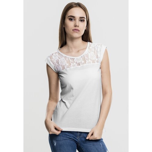 Urban Classics Women&amp;#039;s T-shirt Top Laces white Slike