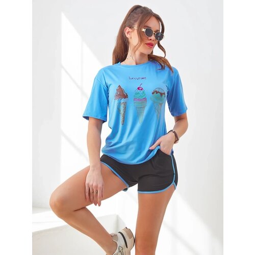 Resti Women's sports set with a t-shirt and shorts Ice Cream Cene