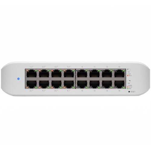 Ubiquiti Lite 16 PoE; (8) GbE PoE+, (8) GbE ports; 45W total PoE availability; Wall mountable. USW-LITE-16-POE-EU Cene
