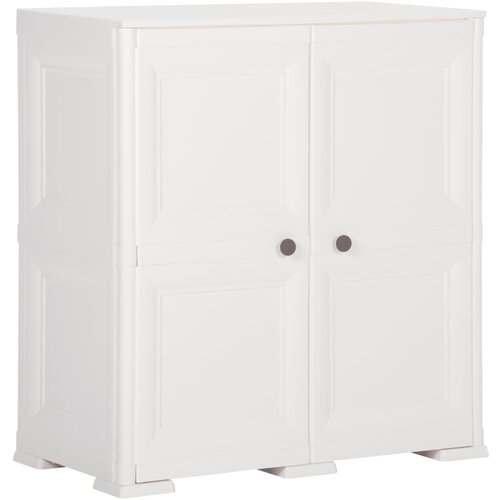 vidaXL Plastična omarica 79x43x85,5 cm izgled lesa bela Cene
