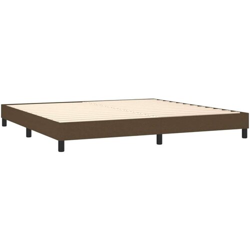  Krevet box spring s madracem LED tamnosmeđi 200x200 cm tkanina Slike