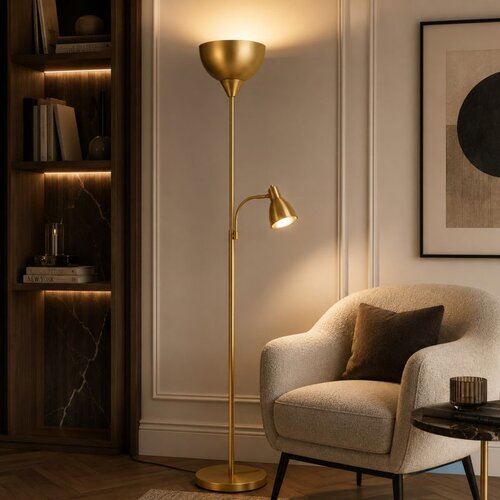 Opviq podna lampa Sır-18200-B, 2 &times; E27, zlatna Cene