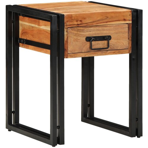 VidaXL Prirodno drvo s crnim nogama Masivno bagremovo drvo 40 x 40 x 50 cm Slike
