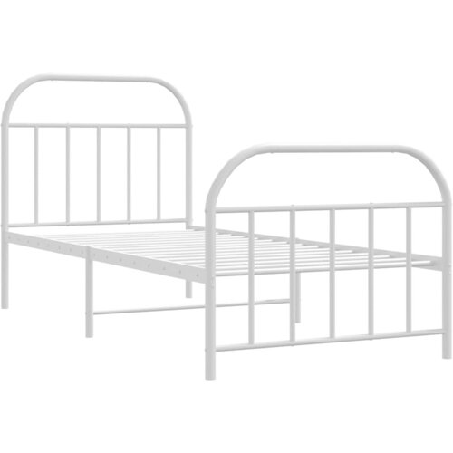  Metalni okvir kreveta uzglavlje i podnožje bijeli 90x190 cm Slike