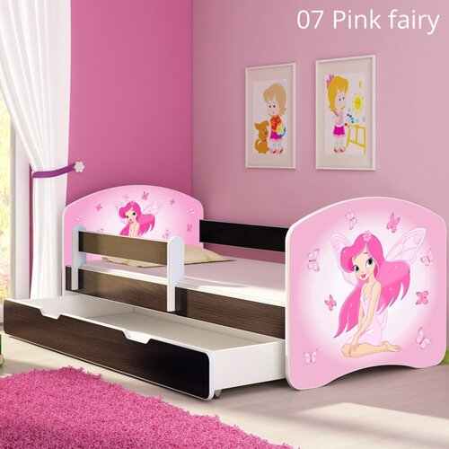 ACMA Dječji krevet s motivom, bočna wenge + ladica 140x70 cm - 07 Pink Fairy Cijene