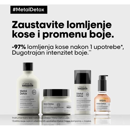 L&amp;acute;Or&amp;eacute;al Paris Metal Detox Professional High Protection Cream za&amp;scaron;čitna krema za lase brez izpiranja 100 ml za ženske Slike