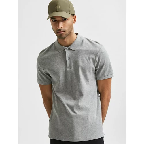 Selected Homme Grey Polo T-Shirt - Men