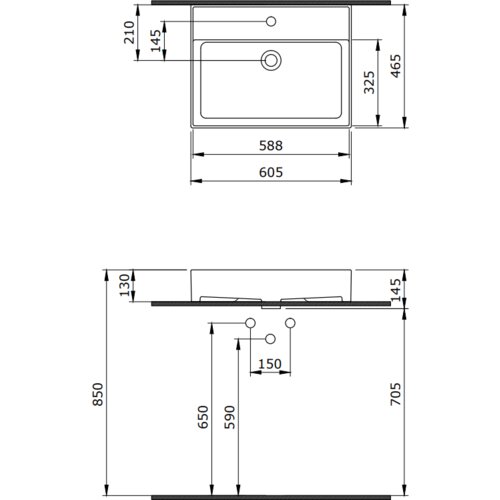 Bocchi milano nadgradni lavabo 60cm 1376-001-0126 Slike