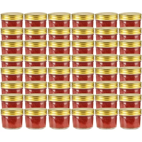  Staklenke za džem sa zlatnim poklopcima 48 kom 110 ml