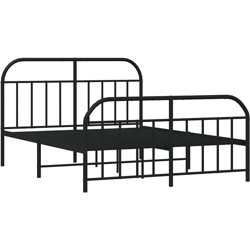  Metalni okvir kreveta uzglavlje i podnožje crni 140x200 cm Slike