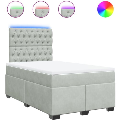 Maison Chic Box spring postelja - Vzmetna postelja z vzmetnico svetlo siva 120x190 cm žamet SL17287, (21895266) Cene