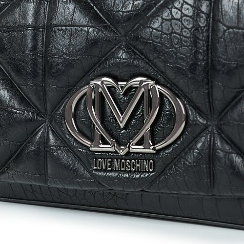 Love Moschino Torbice za na ramo EMBOSSED Q CROCO Črna Slike