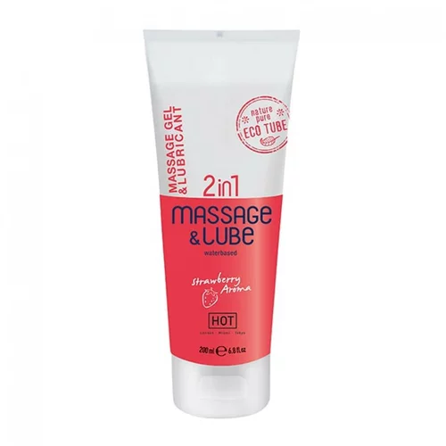 Hot 2 in 1 Massage Gel and Lubricant - Strawberry